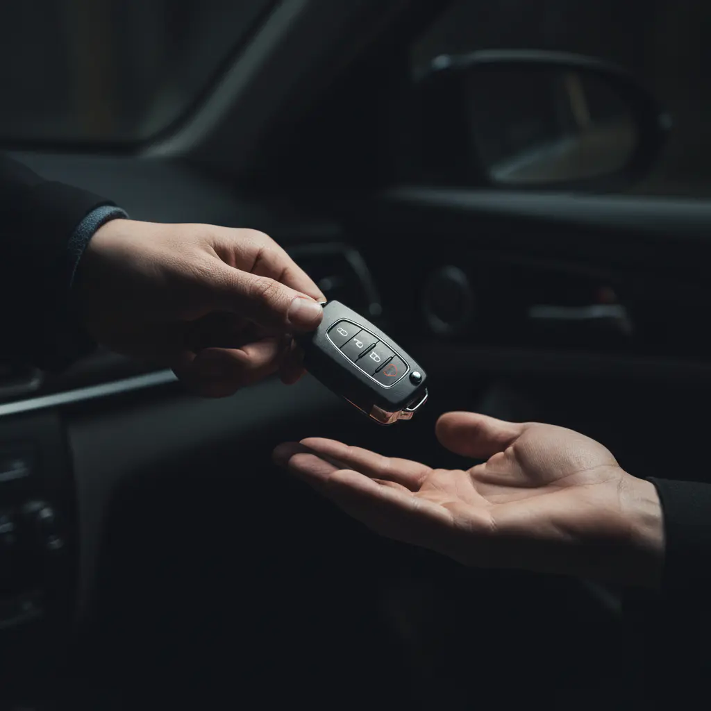 Car key fob in low light